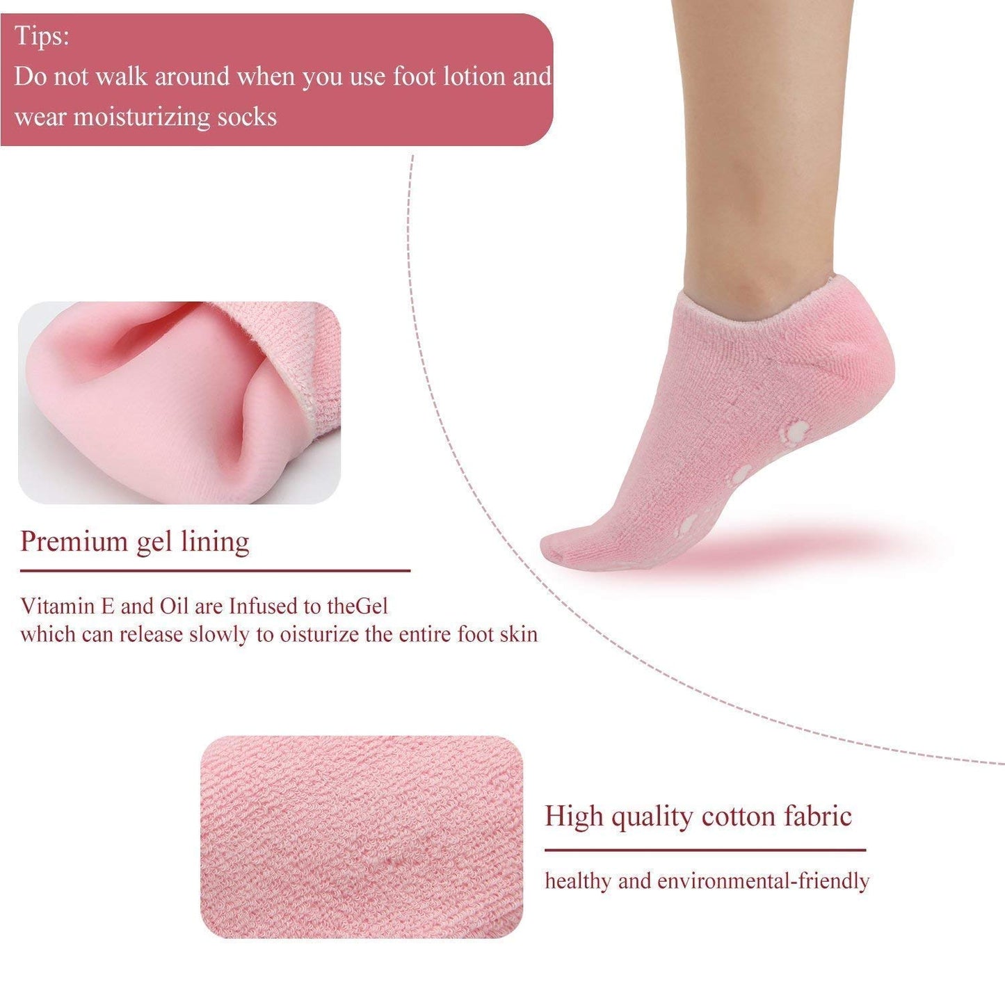 Foot Spa Pedicure Silicone Socks 😍 For Dry Cracked Feet 😍Foot Moisturizing Socks- Multicolor