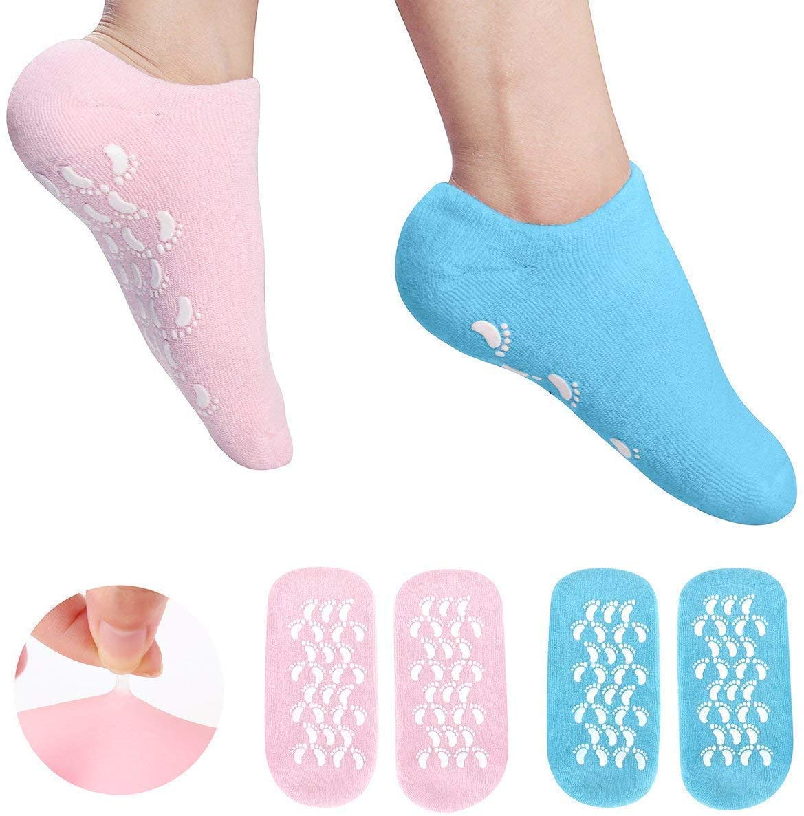 Foot Spa Pedicure Silicone Socks 😍 For Dry Cracked Feet 😍Foot Moisturizing Socks- Multicolor